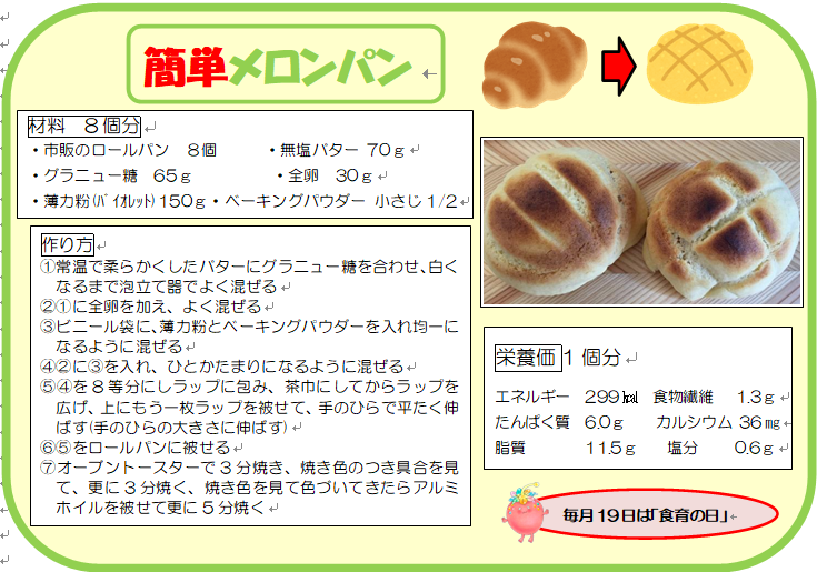 簡単メロンパン