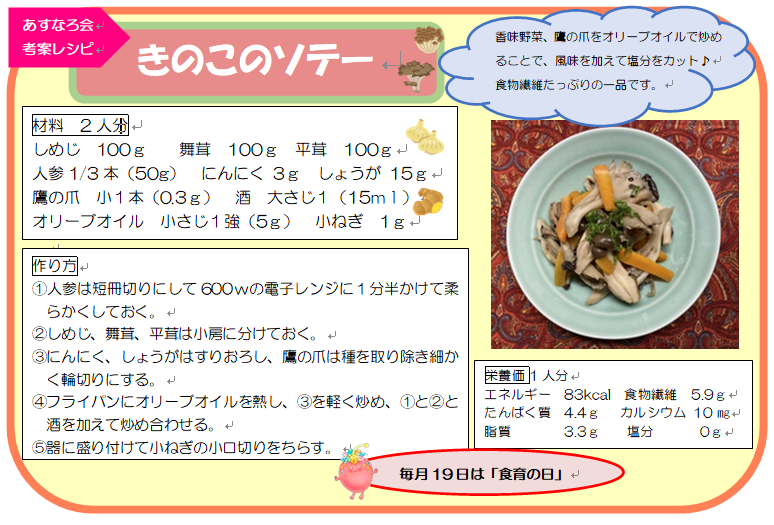 きのこのソテーおもて
