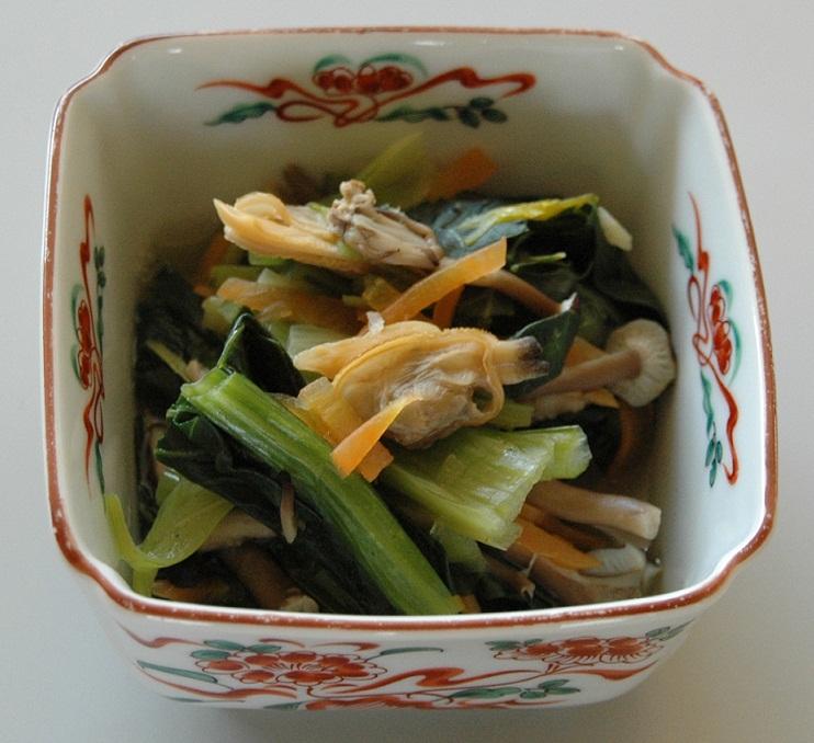 小松菜とあさりの炒め物