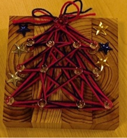 クリスマスツリーアートの完成品