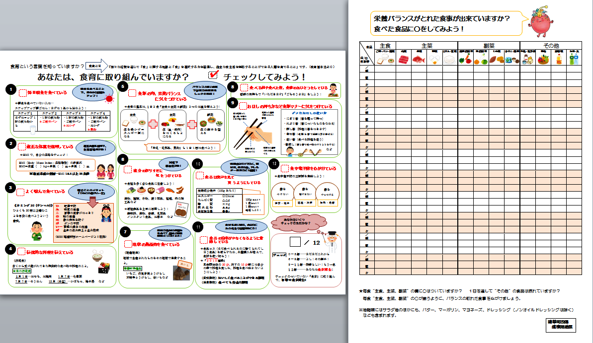 食育チェックシート