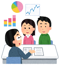 ファイナンシャルプランナーに相談をしているイラスト