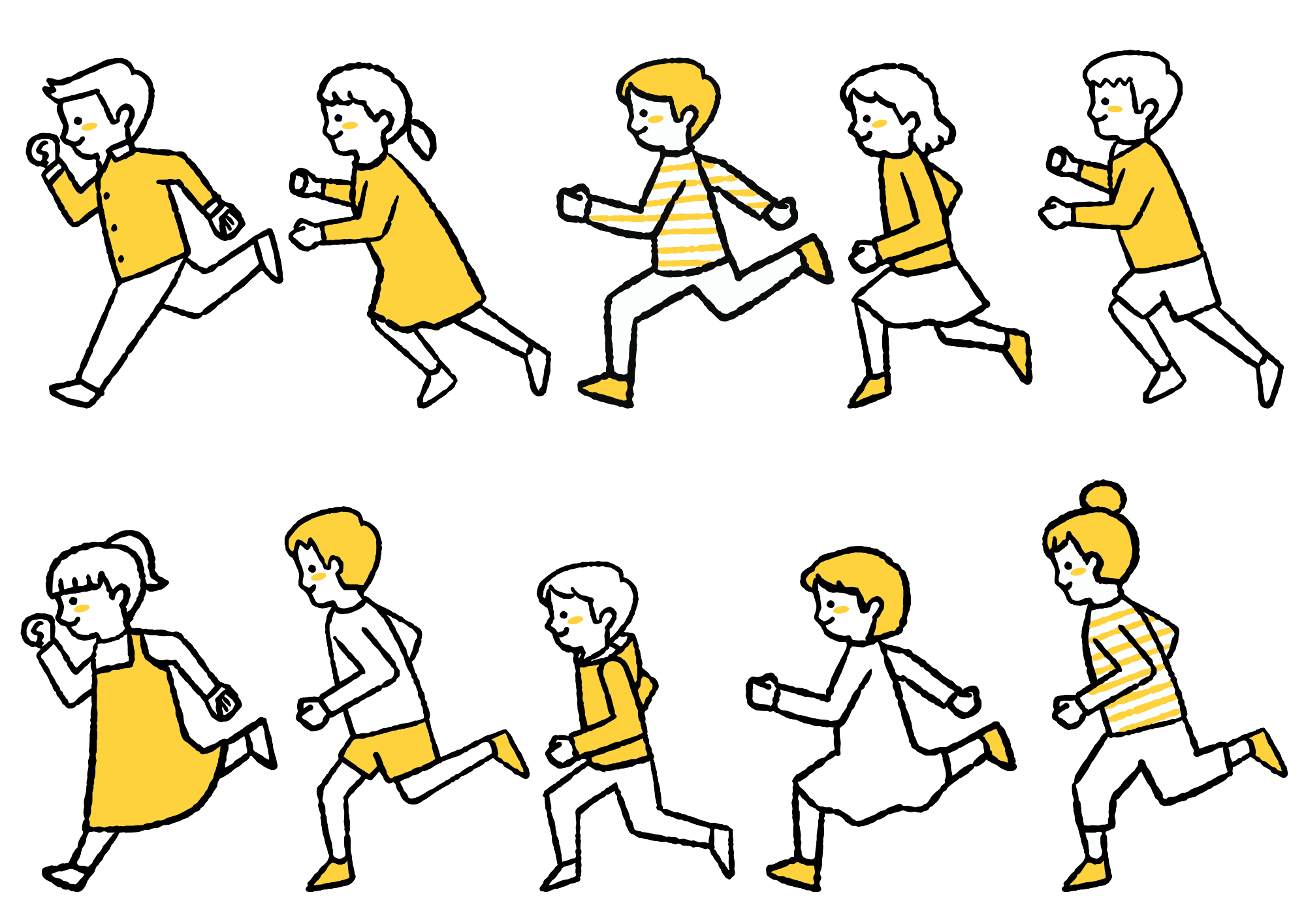 かけっこしているイラスト