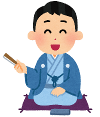 落語を話しているイラスト
