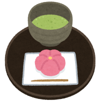 お茶と茶菓子のイラスト